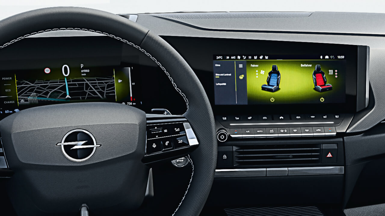 Opel Astra Hybrid - Prémiové pohodlí - Vyhřívané prvky Opel Astra Hybrid